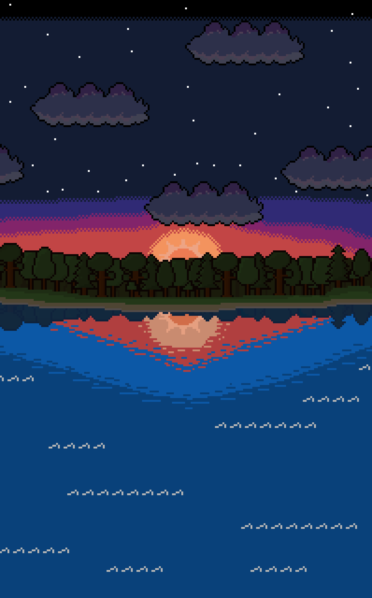Pixelate Sunset with small top bar